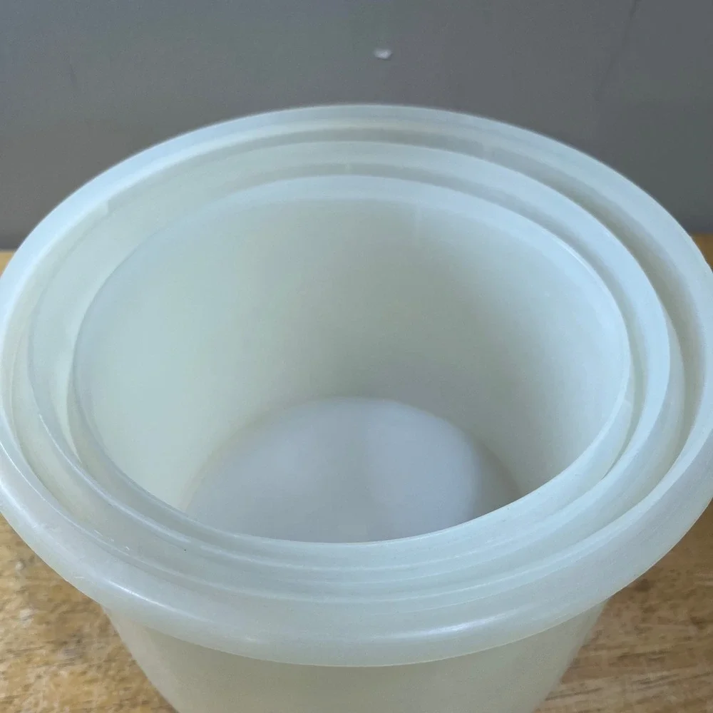Vtg Tupperware Servalier Nesting Canister‎ Set Sheer White MCM 3 Piece Retro